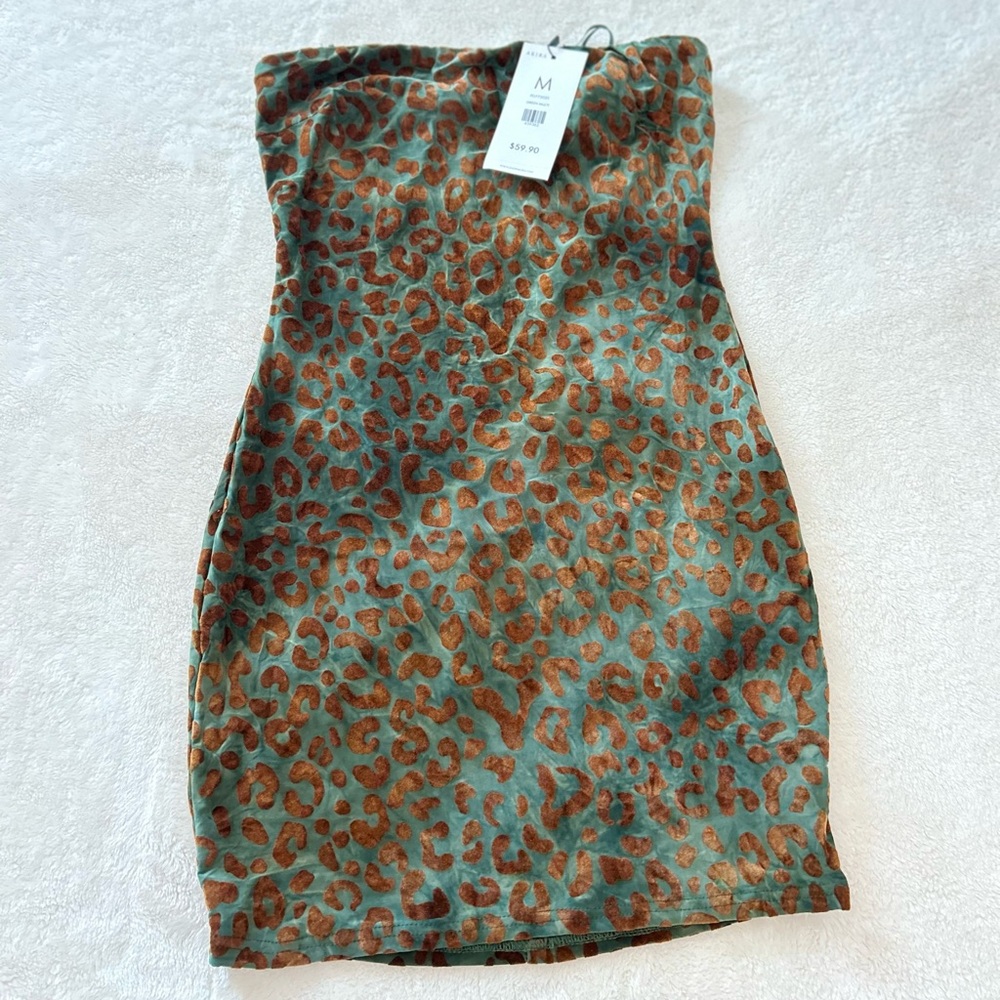 Leopard Print Strapless Dress